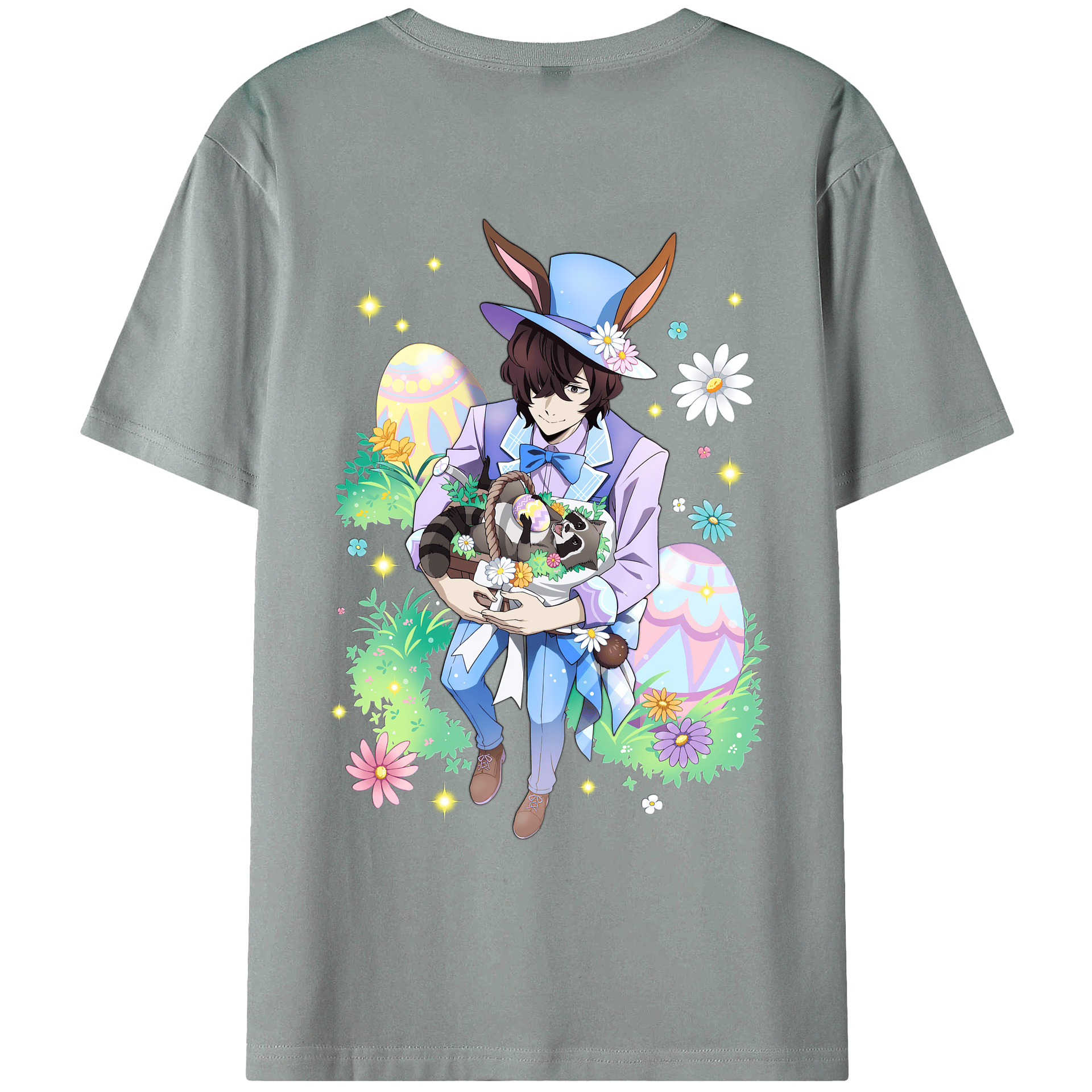 （画像用） 文豪ストレイドッグス Bungo Stray Dogs 綿100％ メンズ半袖Tシャツ（バックプリント） 通気性